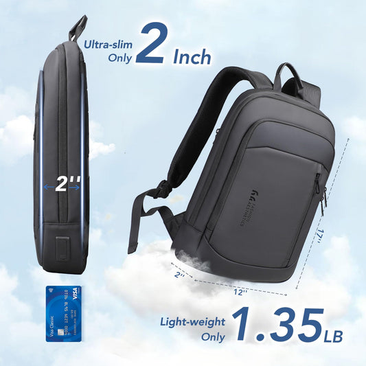 Slim Water Resistant 15.6 Laptop Backpack for Men Work Travel